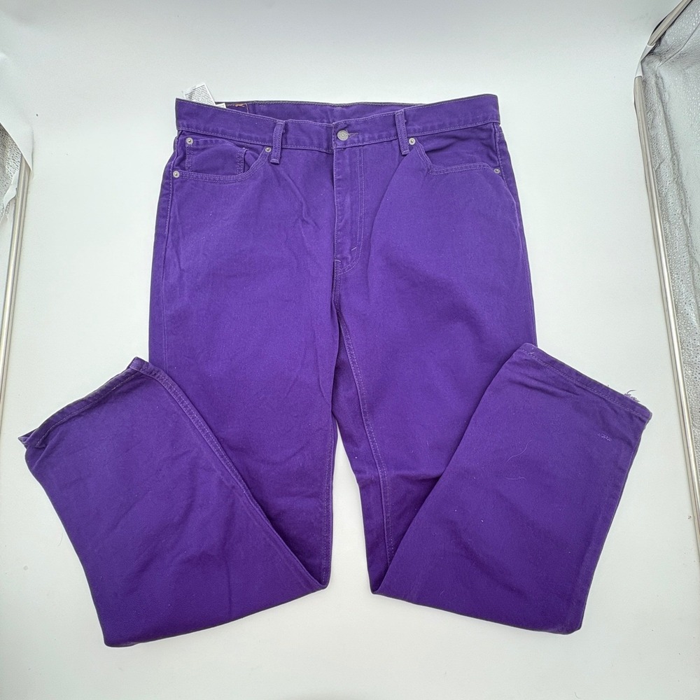 Levis 541‎ Athletic Fit Purple Denim Jeans 39x34 Distressed 18181-0187 Mens